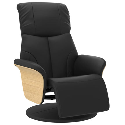 Reclinerfåtölj med fotstöd svart konstläder