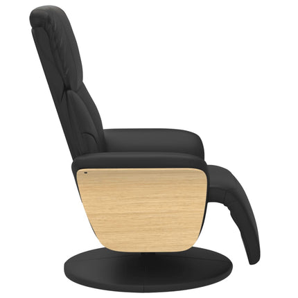 Reclinerfåtölj med fotstöd svart konstläder