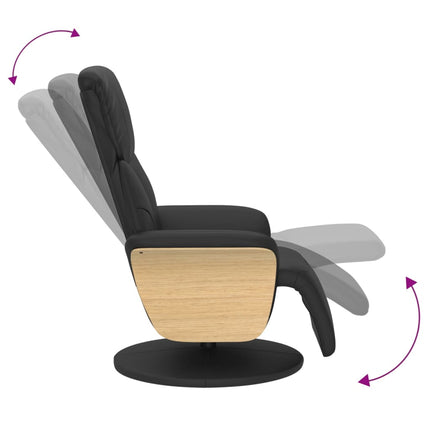 Reclinerfåtölj med fotstöd svart konstläder