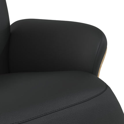 Reclinerfåtölj med fotstöd svart konstläder