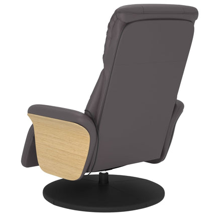 Massagefåtölj med fotstöd grå konstläder