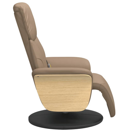 Massagefåtölj med fotstöd cappuccino konstläder