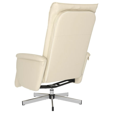 Reclinerfåtölj med fotstöd gräddvit konstläder