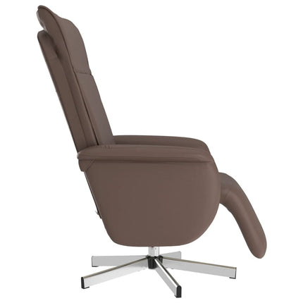 Reclinerfåtölj med fotstöd brun konstläder