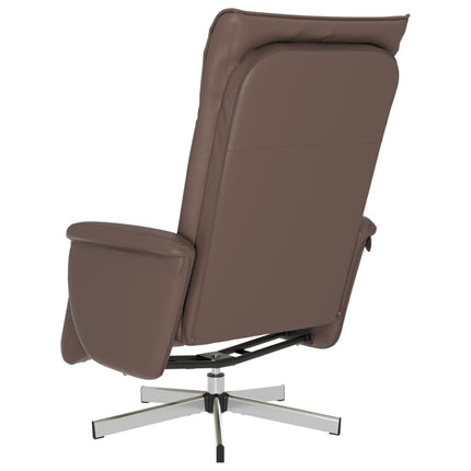 Reclinerfåtölj med fotstöd brun konstläder