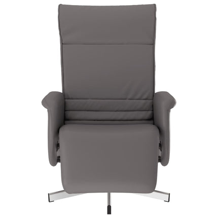Reclinerfåtölj med fotstöd grå konstläder