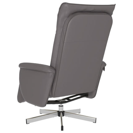 Reclinerfåtölj med fotstöd grå konstläder