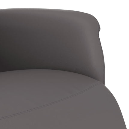 Reclinerfåtölj med fotstöd grå konstläder