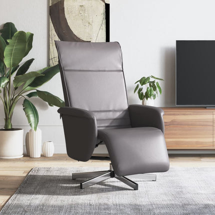Reclinerfåtölj med fotstöd grå konstläder