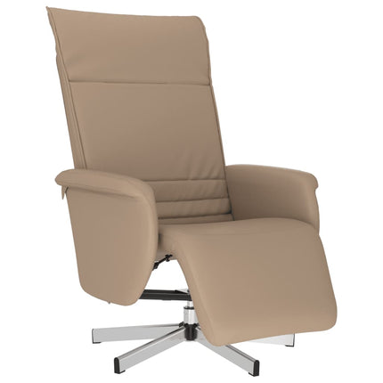 Reclinerfåtölj med fotstöd cappuccino konstläder