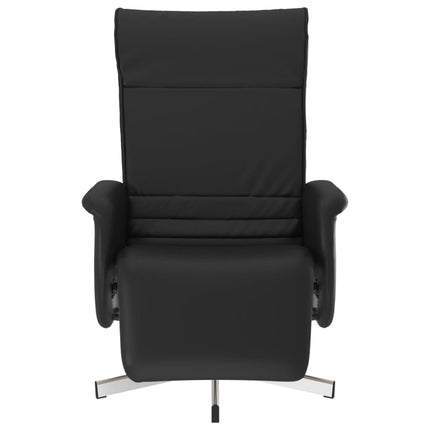 Reclinerfåtölj med fotstöd svart konstläder