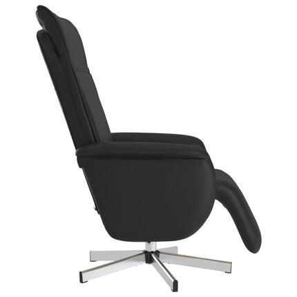 Reclinerfåtölj med fotstöd svart konstläder