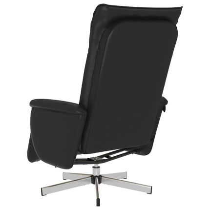 Reclinerfåtölj med fotstöd svart konstläder