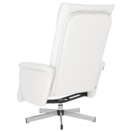 Reclinerfåtölj med fotstöd vit konstläder