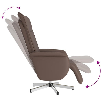 Reclinerfåtölj med fotstöd brun konstläder