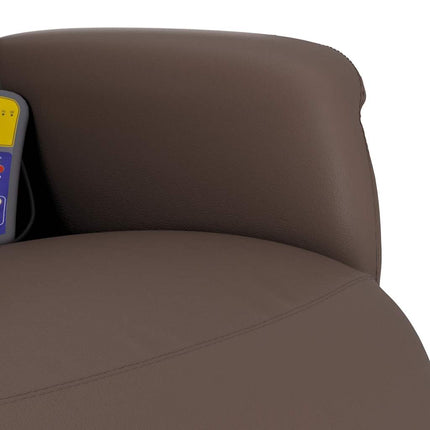 Reclinerfåtölj med fotstöd brun konstläder
