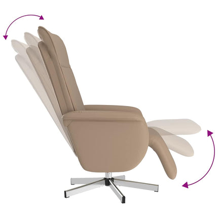 Massagefåtölj med fotstöd cappuccino konstläder