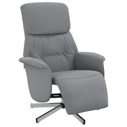Reclinerfåtölj med fotstöd ljusgrå tyg