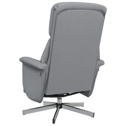 Reclinerfåtölj med fotstöd ljusgrå tyg