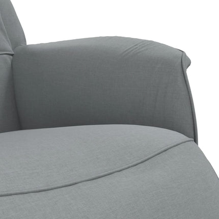 Reclinerfåtölj med fotstöd ljusgrå tyg