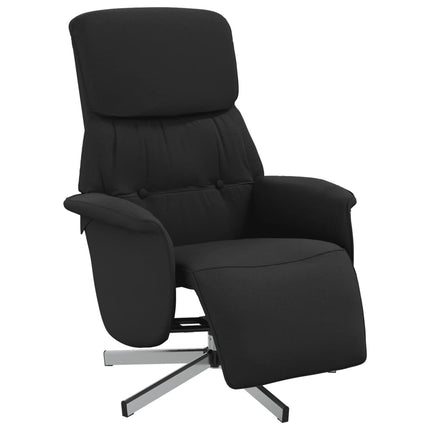 Reclinerfåtölj med fotstöd svart tyg