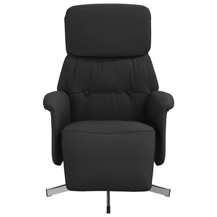 Reclinerfåtölj med fotstöd svart tyg