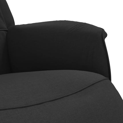 Reclinerfåtölj med fotstöd svart tyg
