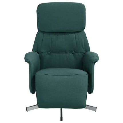 Reclinerfåtölj med fotstöd mörkgrön tyg