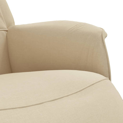 Reclinerfåtölj med fotpall gräddvit tyg