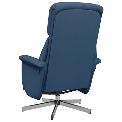 Reclinerfåtölj med fotstöd blå tyg