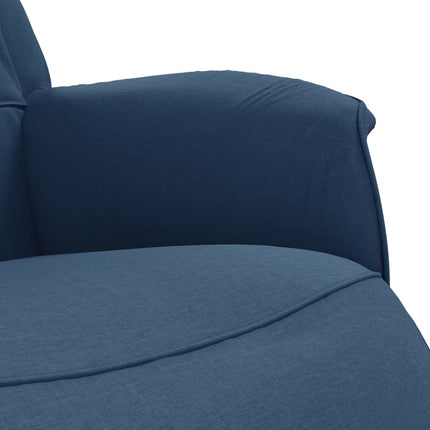 Reclinerfåtölj med fotstöd blå tyg