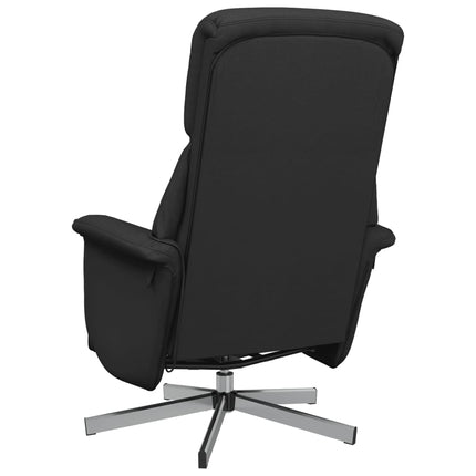 Massagefåtölj med fotstöd svart tyg