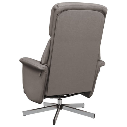 Massagefåtölj med fotstöd taupe tyg