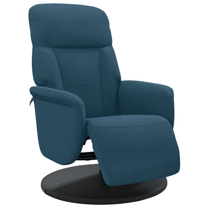 Reclinerfåtölj med fotstöd blå sammet