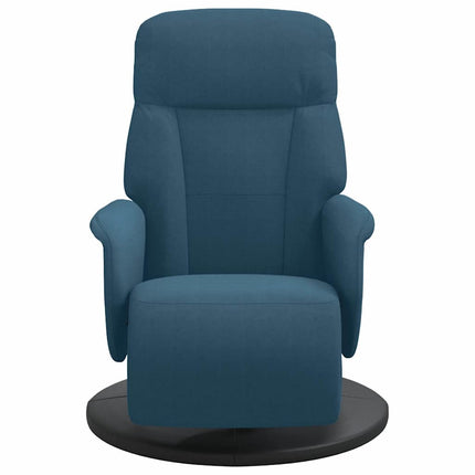 Reclinerfåtölj med fotstöd blå sammet