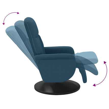 Reclinerfåtölj med fotstöd blå sammet