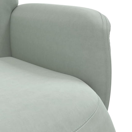 Reclinerfåtölj med fotstöd ljusgrå sammet