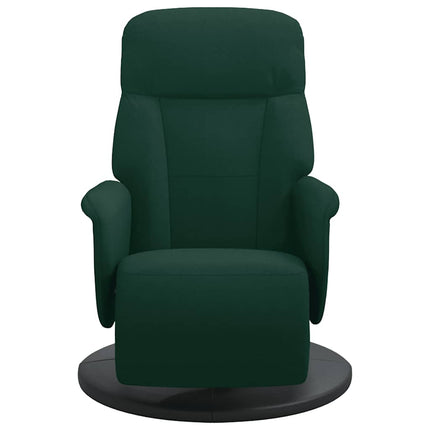 Reclinerfåtölj med fotstöd mörkgrön sammet