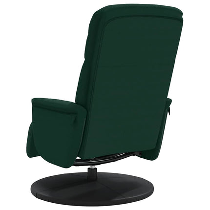Reclinerfåtölj med fotstöd mörkgrön sammet