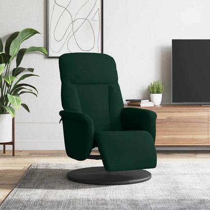Reclinerfåtölj med fotstöd mörkgrön sammet
