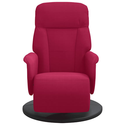 Reclinerfåtölj med fotstöd vinröd sammet