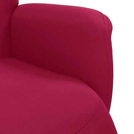 Reclinerfåtölj med fotstöd vinröd sammet