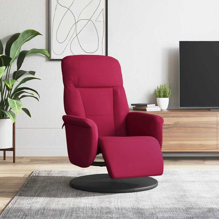 Reclinerfåtölj med fotstöd vinröd sammet