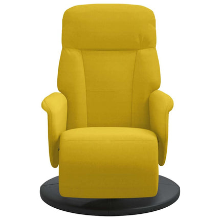Reclinerfåtölj med fotstöd gul sammet