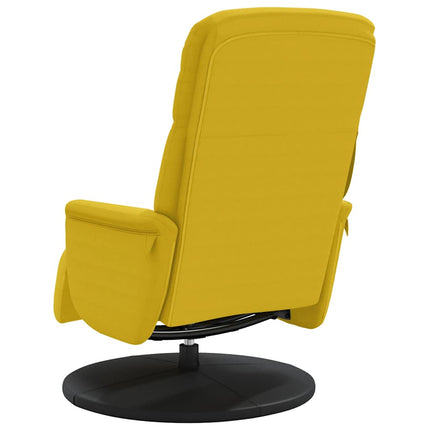 Reclinerfåtölj med fotstöd gul sammet