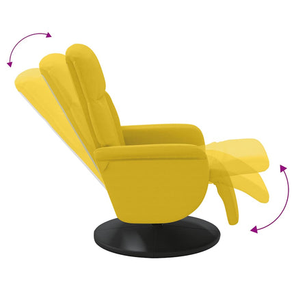 Reclinerfåtölj med fotstöd gul sammet