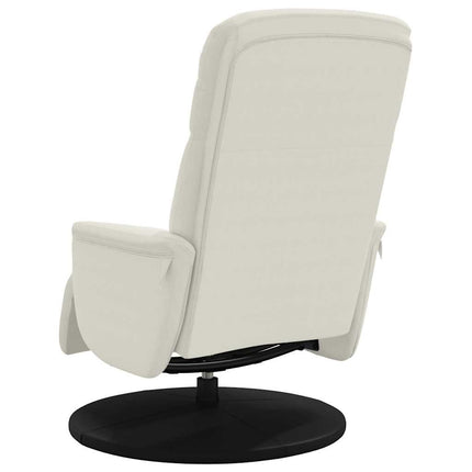 Reclinerfåtölj med fotstöd gräddvit sammet