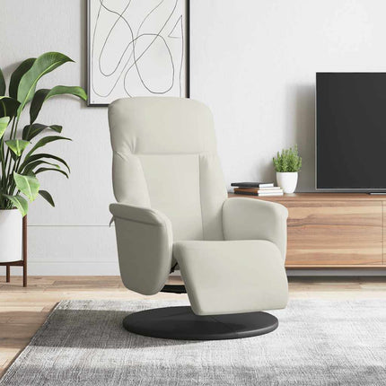 Reclinerfåtölj med fotstöd gräddvit sammet