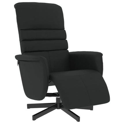 Reclinerfåtölj med fotstöd svart konstläder