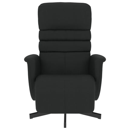 Reclinerfåtölj med fotstöd svart konstläder